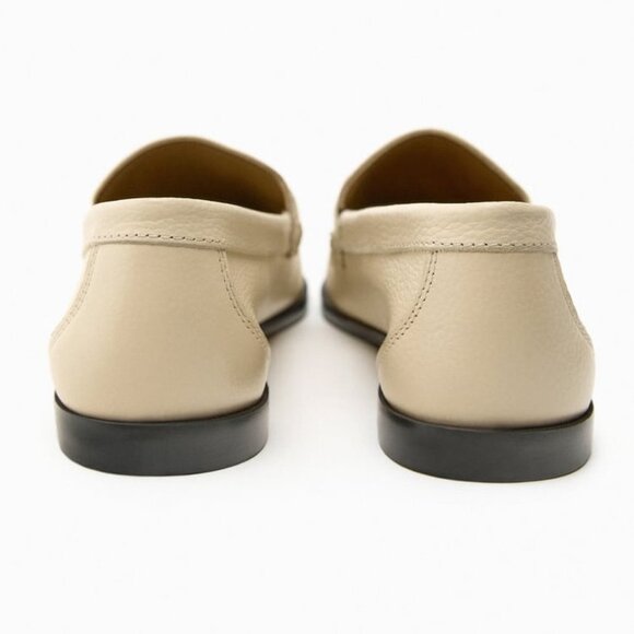 ZARA BUCKLED SOFT LEATHER LOAFERS White SIZE  | 2505/110 - Picture 4 of 9